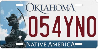 OK license plate 054YNO