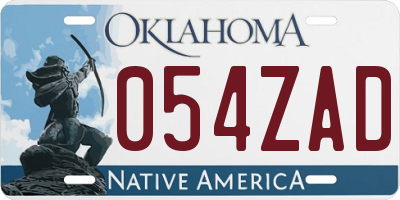 OK license plate 054ZAD