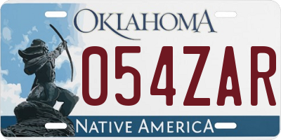 OK license plate 054ZAR