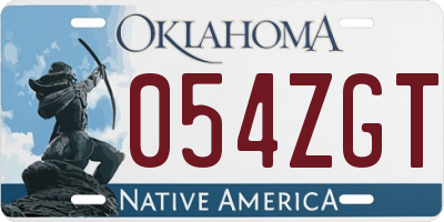 OK license plate 054ZGT