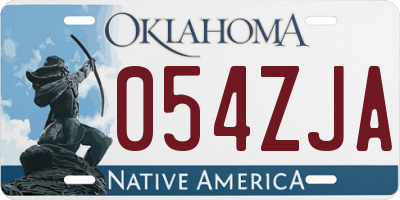 OK license plate 054ZJA