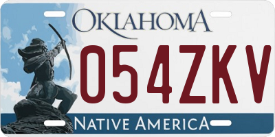 OK license plate 054ZKV
