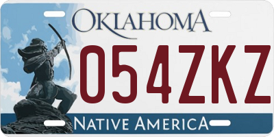 OK license plate 054ZKZ