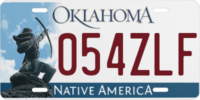OK license plate 054ZLF