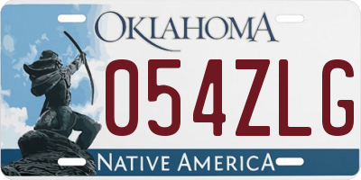 OK license plate 054ZLG