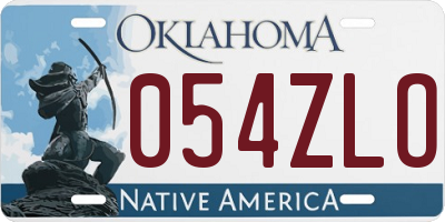 OK license plate 054ZLO
