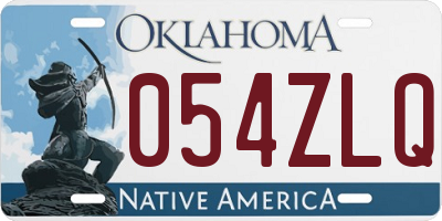 OK license plate 054ZLQ