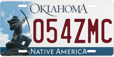 OK license plate 054ZMC