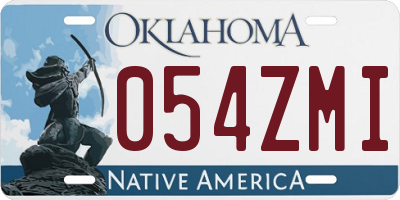 OK license plate 054ZMI