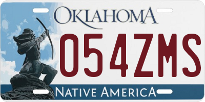 OK license plate 054ZMS