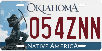 OK license plate 054ZNN