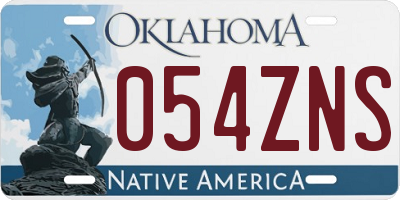 OK license plate 054ZNS