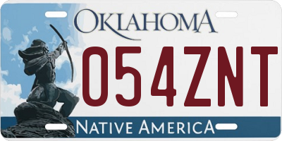 OK license plate 054ZNT