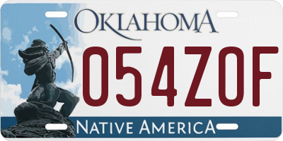 OK license plate 054ZOF