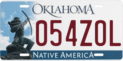 OK license plate 054ZOL