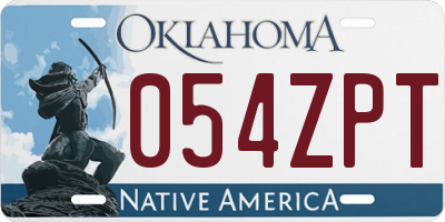 OK license plate 054ZPT