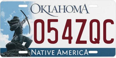 OK license plate 054ZQC