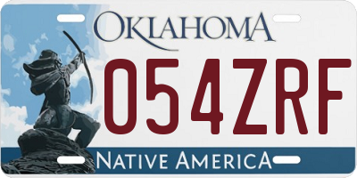 OK license plate 054ZRF