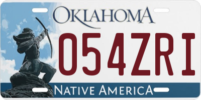 OK license plate 054ZRI