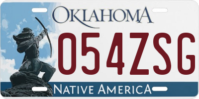 OK license plate 054ZSG
