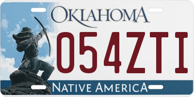OK license plate 054ZTI