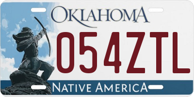 OK license plate 054ZTL