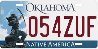 OK license plate 054ZUF