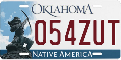 OK license plate 054ZUT