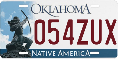 OK license plate 054ZUX