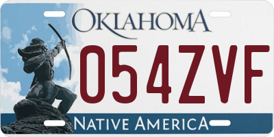 OK license plate 054ZVF