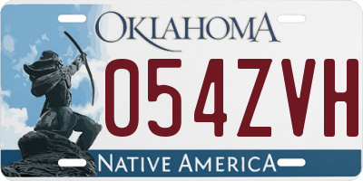 OK license plate 054ZVH