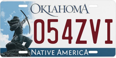OK license plate 054ZVI