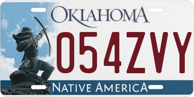 OK license plate 054ZVY