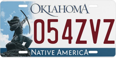 OK license plate 054ZVZ