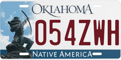 OK license plate 054ZWH