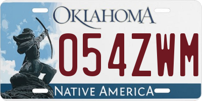 OK license plate 054ZWM