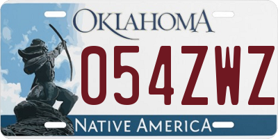 OK license plate 054ZWZ