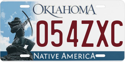 OK license plate 054ZXC