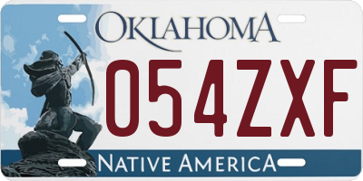 OK license plate 054ZXF
