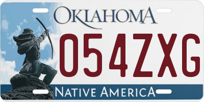 OK license plate 054ZXG