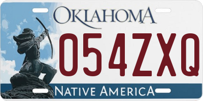 OK license plate 054ZXQ