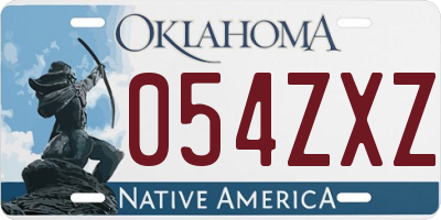 OK license plate 054ZXZ