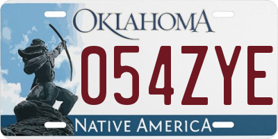 OK license plate 054ZYE