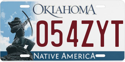 OK license plate 054ZYT