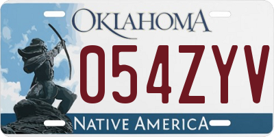 OK license plate 054ZYV