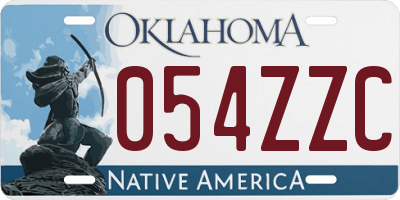 OK license plate 054ZZC