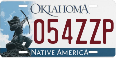 OK license plate 054ZZP