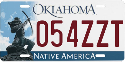 OK license plate 054ZZT