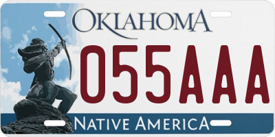 OK license plate 055AAA