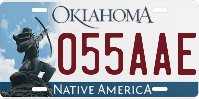 OK license plate 055AAE